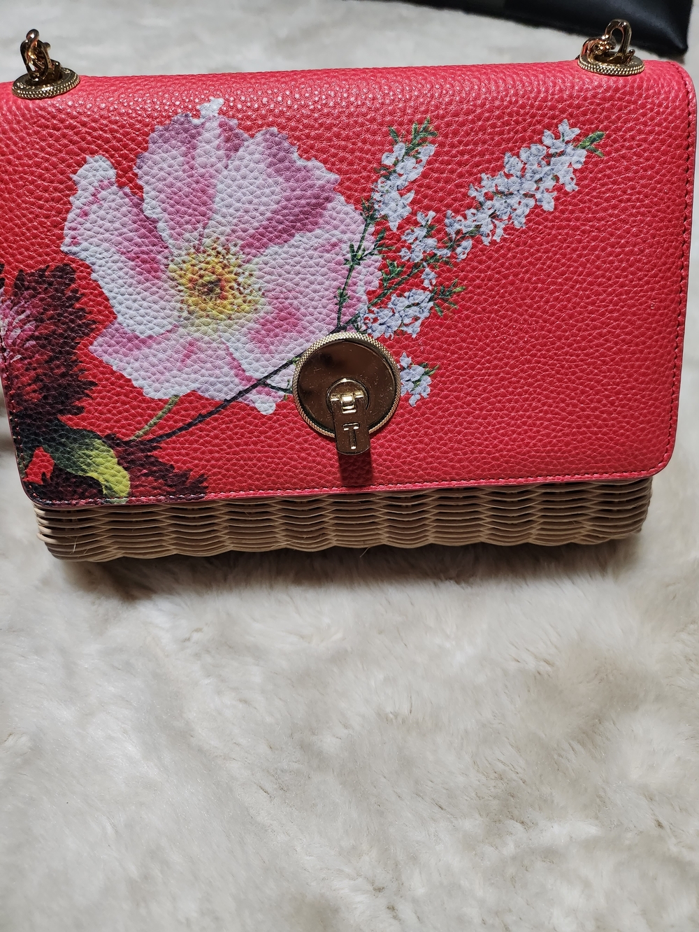 Ted Baker Berry sundae Straw Crossbody Bag